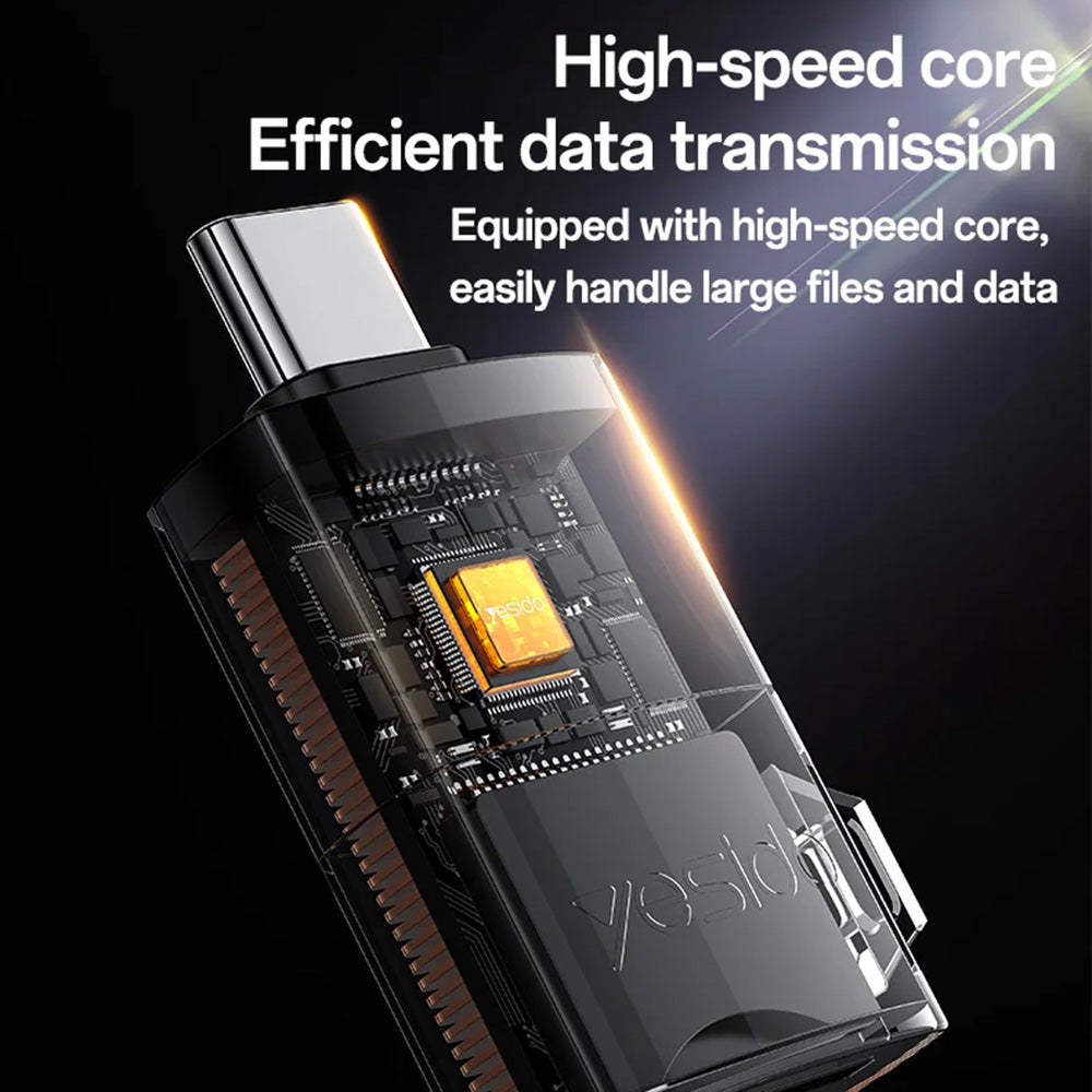 Čitač kartica USB Yesido GS37, microSD, Crni