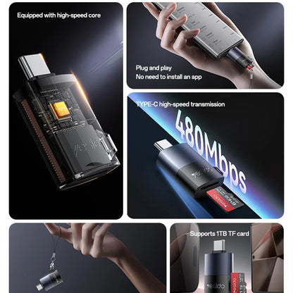 Čitač kartica USB Yesido GS37, microSD, Crni