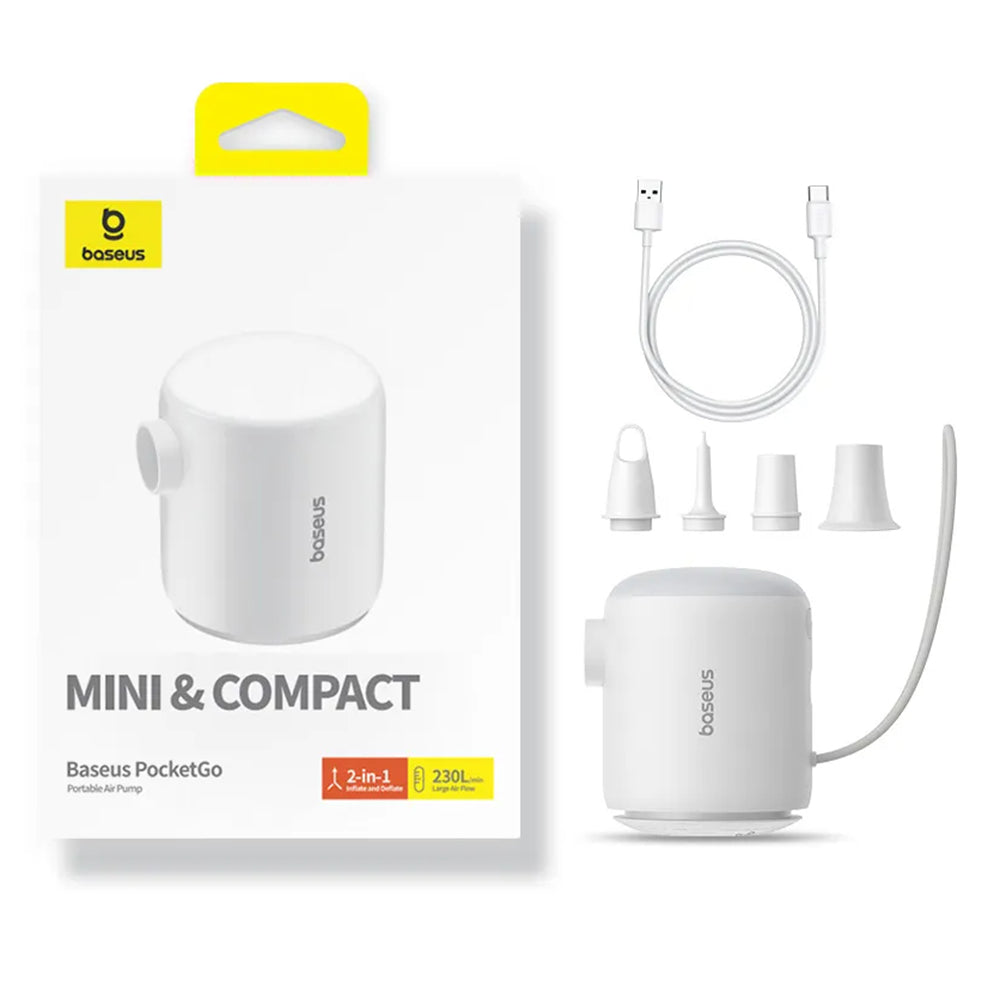 Pumpa Baseus PocketGo za naduvavanje dušeka, Bela C11157700221-00