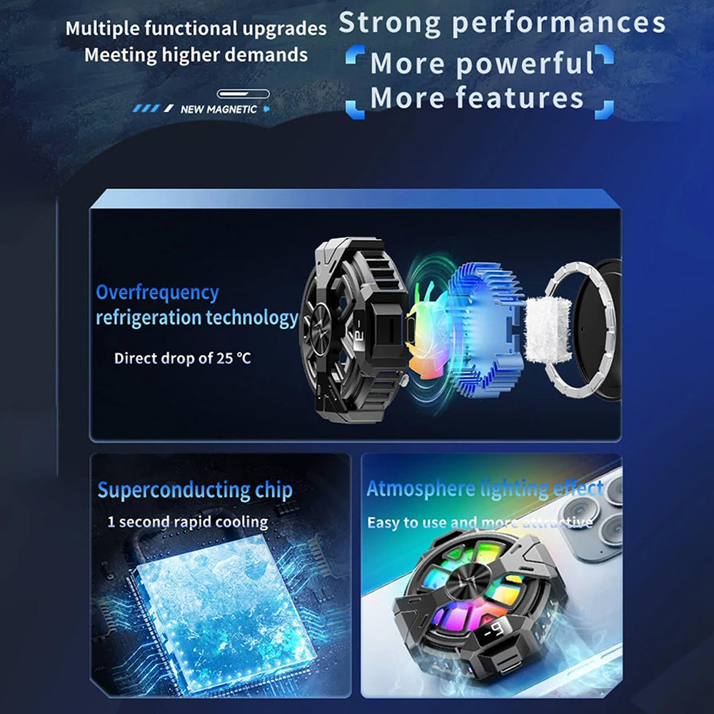 Cooler za gejming telefon Techsuit P60, Crni