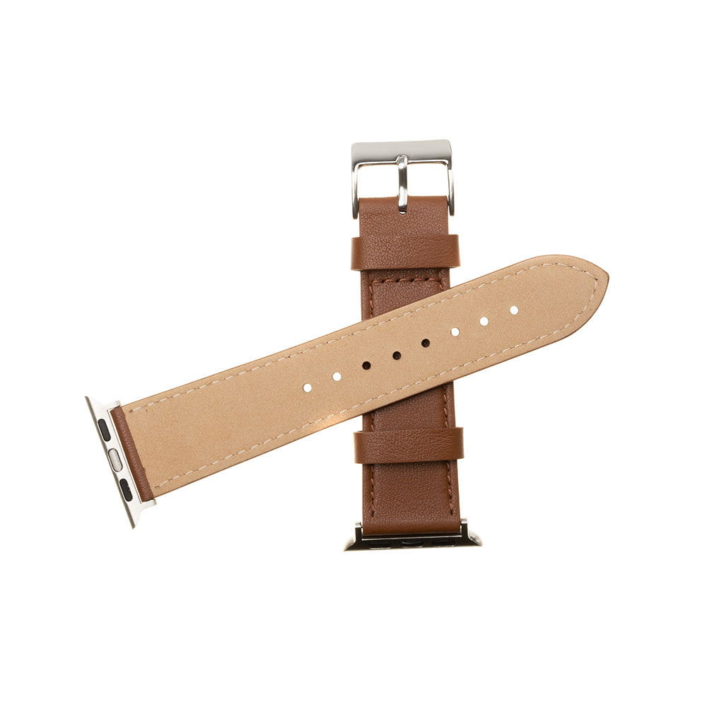 Kaiš Fixed Leather za Apple Watch 49mm / 46mm / 45mm / 44mm / 42mm serije, Braon