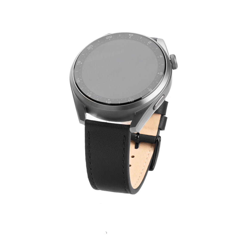 Kaiš Fixed Leather za Huawei Watch / Xiaomi Watch Series, 22mm, Crna