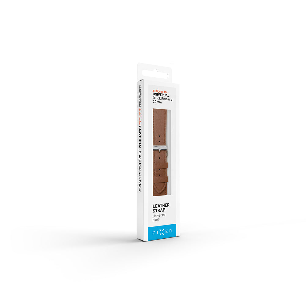 Kaiš Fixed Leather za Samsung Galaxy Watch / Huawei Watch Series, 20mm, Braon