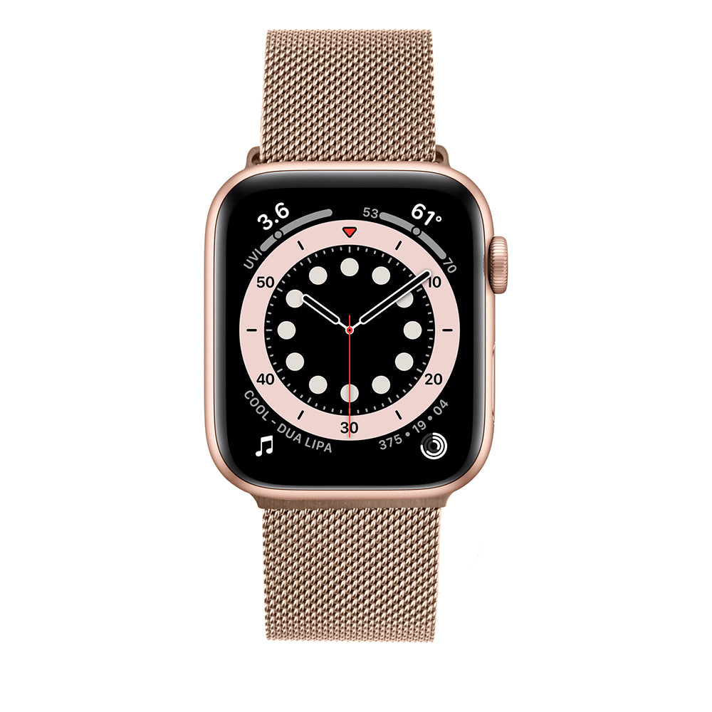 Kaiš Fixed Mesh za Apple Watch 42mm / 41mm / 40mm / 38mm serije, Roze Zlato