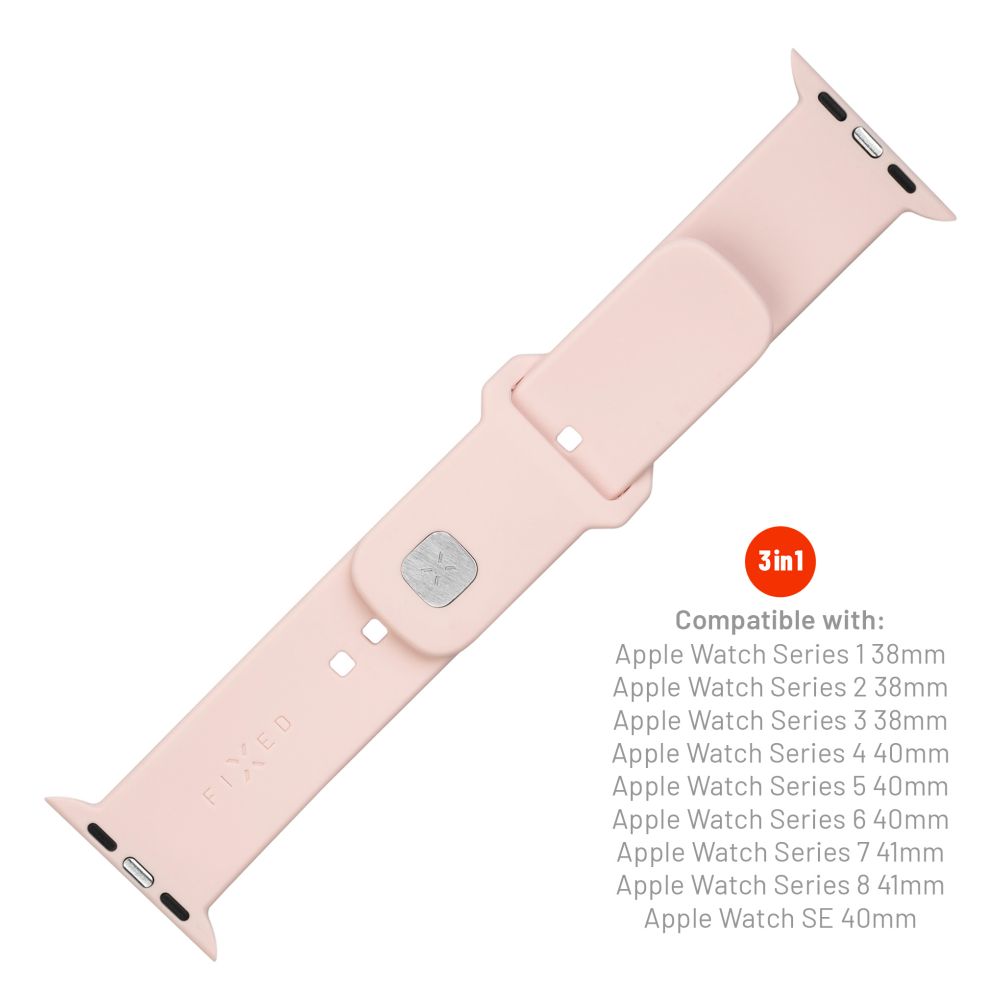 Curea Fixed Silicone Sporty za Apple Watch 42mm / 41mm / 40mm / 38mm Series, Roze