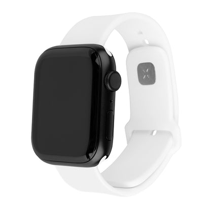 Curea Fixed Silicone Sporty za Apple Watch 49mm / 46mm / 45mm / 44mm / 42mm Series, Bela