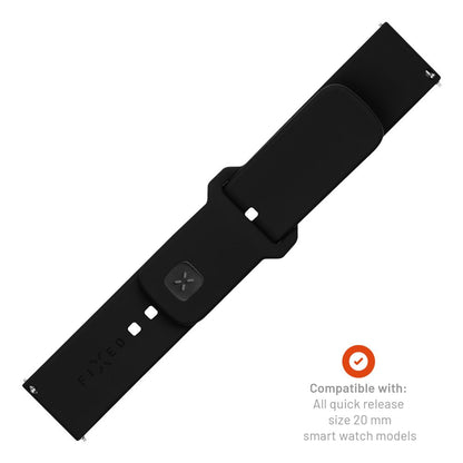 Curea Fixed Silicone Sporty za Samsung Galaxy Watch / Huawei Watch Series, 20mm, Crna