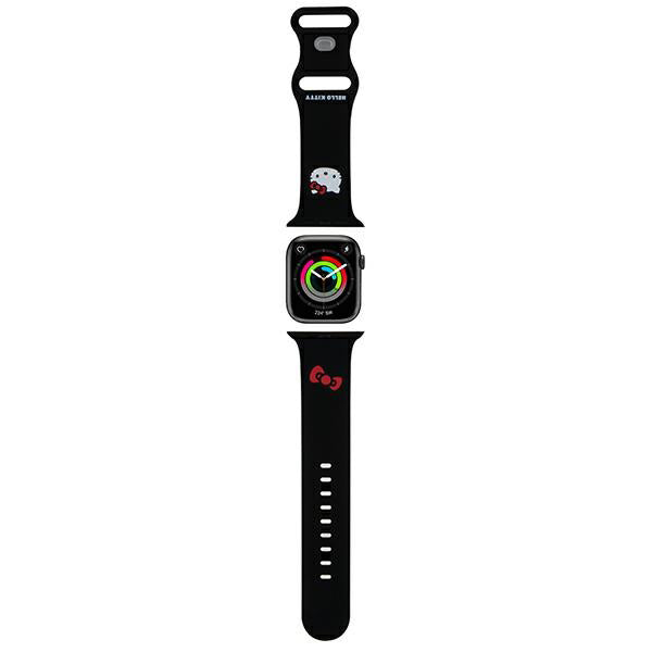 Kaiš Hello Kitty Silicone Kitty Head za Apple Watch 49mm / 46mm / 45mm / 44mm / 42mm seriju, Crna