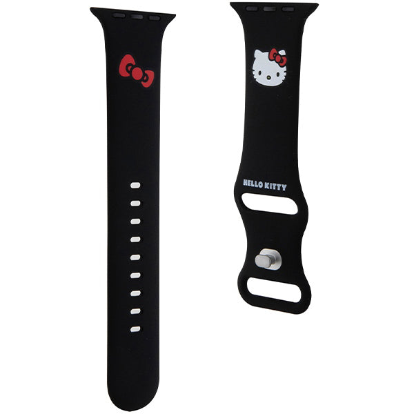 Kaiš Hello Kitty Silicone Kitty Head za Apple Watch 49mm / 46mm / 45mm / 44mm / 42mm seriju, Crna