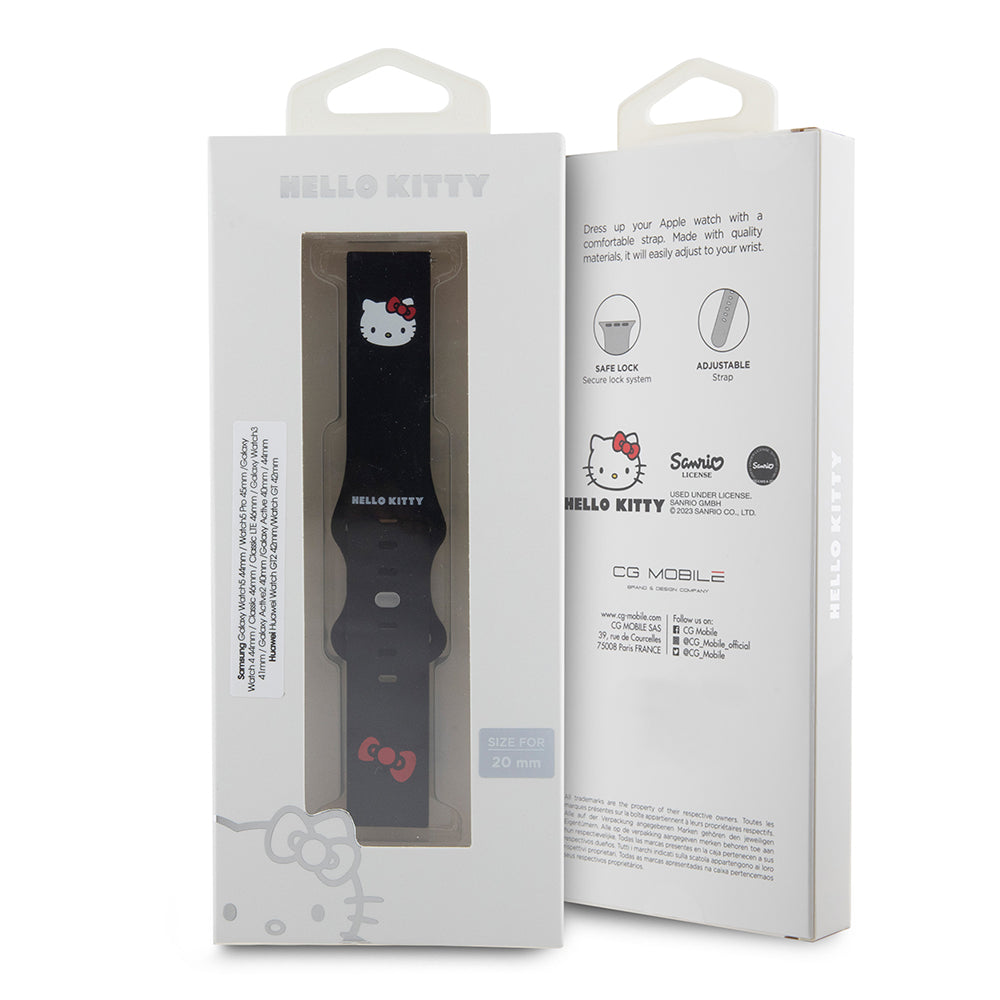 Kaiš Hello Kitty Silicone Kitty Head za Samsung Galaxy Watch / Huawei Watch Series, Crni