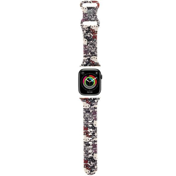 Kaiš Hello Kitty Silicone Tags Graffiti za Apple Watch 42mm / 41mm / 40mm / 38mm seriju, Bež