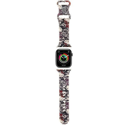 Kaiš Hello Kitty Silicone Tags Graffiti za Apple Watch 42mm / 41mm / 40mm / 38mm seriju, Bež