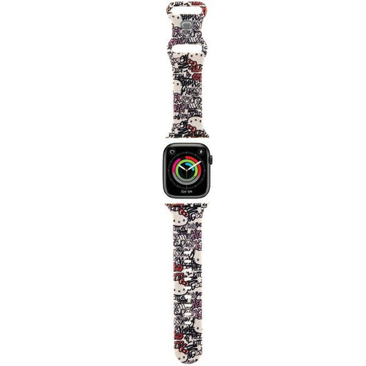 Kaiš Hello Kitty Silicone Tags Graffiti za Apple Watch 42mm / 41mm / 40mm / 38mm seriju, Bež