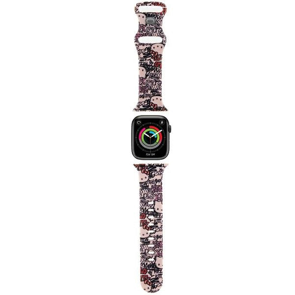 Kaiš Hello Kitty Silicone Tags Graffiti za Apple Watch 42mm / 41mm / 40mm / 38mm seriju, Roze