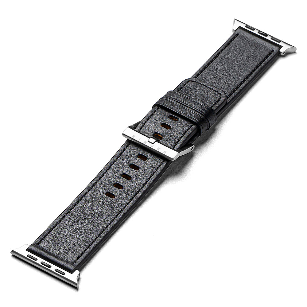 Kaiš Ringke Leather One za Apple Watch 49mm / 46mm / 45mm / 44mm / 42mm seriju, Crni