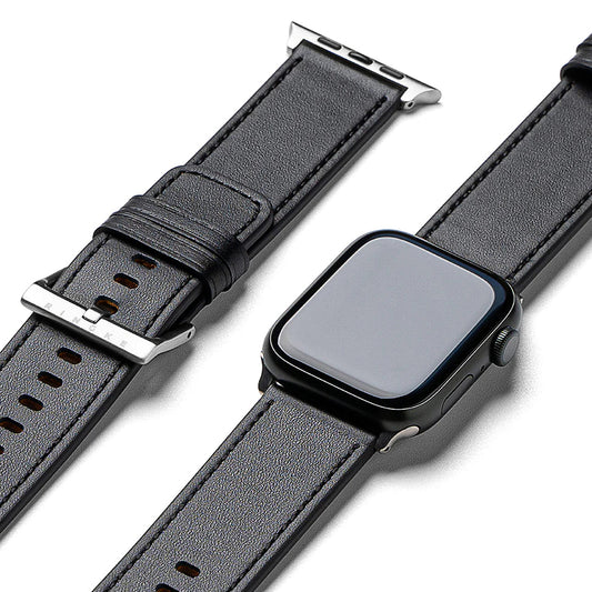 Kaiš Ringke Leather One za Apple Watch 49mm / 46mm / 45mm / 44mm / 42mm seriju, Crni