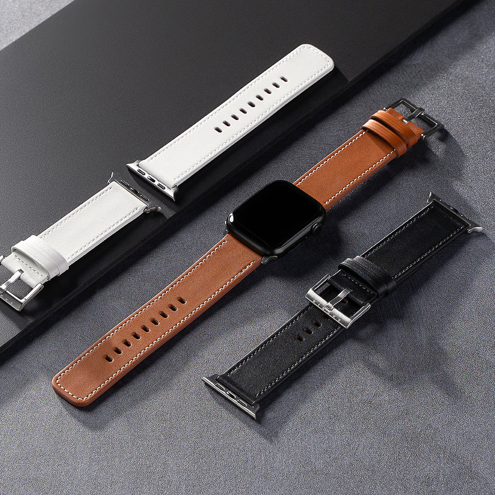 Kaiš Ringke Leather One za Apple Watch 49mm / 46mm / 45mm / 44mm / 42mm seriju, Crni