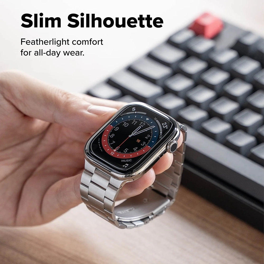 Kaiš Ringke Metal One Air za Apple Watch 49mm / 46mm / 45mm / 44mm seriju, Srebrni