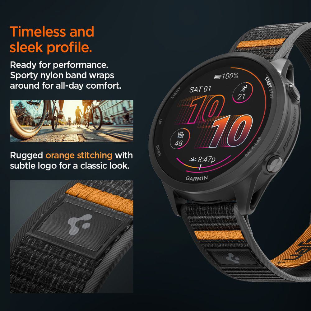 Kaiš Spigen Athlex Air 2 za Garmin Watch Venu / Forerunner Series, 22mm, Crno Narandžasta AMP11425