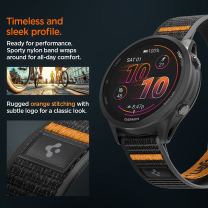 Kaiš Spigen Athlex Air 2 za Garmin Watch Venu / Forerunner Series, 22mm, Crno Narandžasta AMP11425