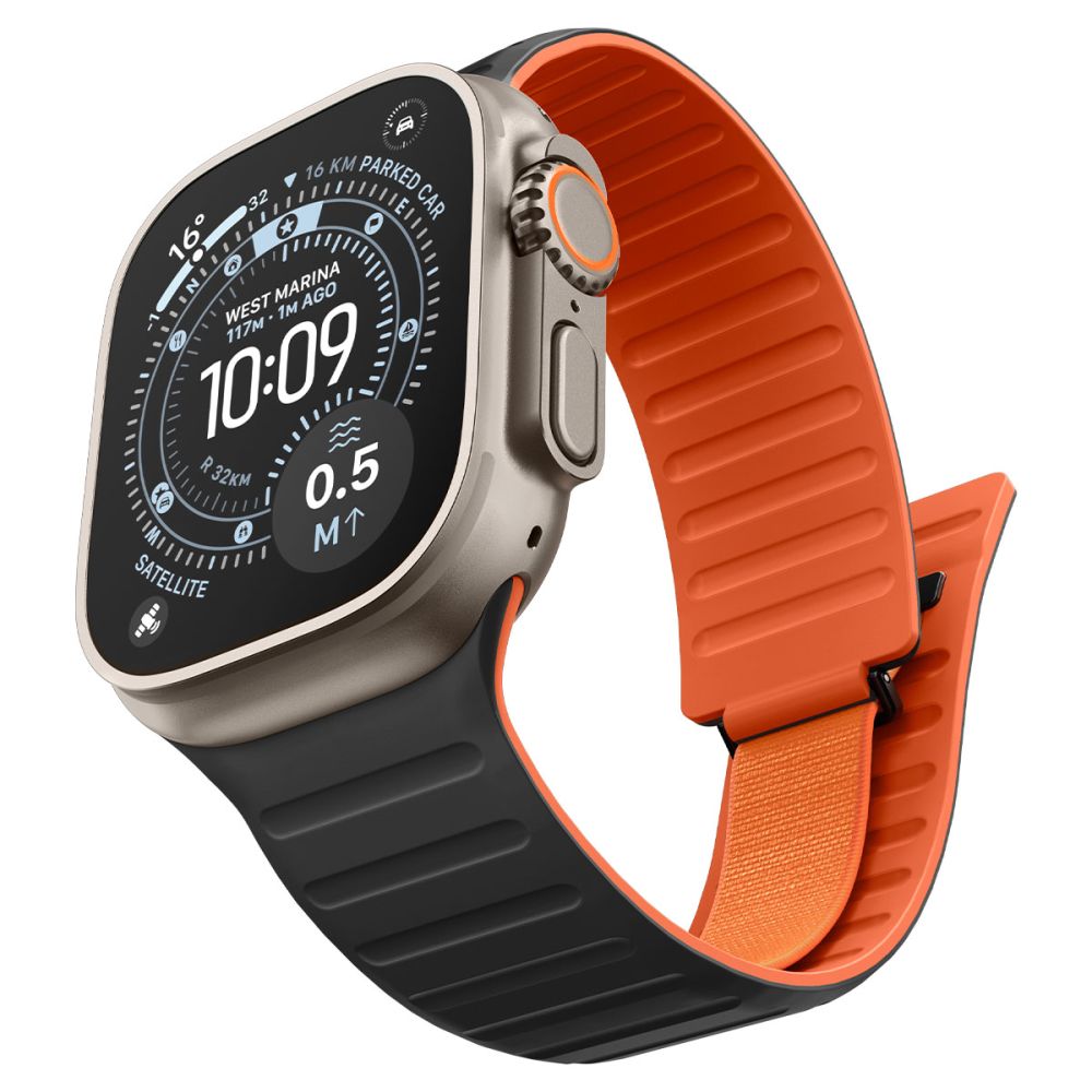 Spigen Athlex Air M kaiš za Apple Watch 49mm / 46mm / 45mm / 44mm Series, Crno Narandžasti AMP11534