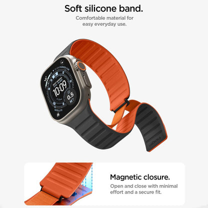 Spigen Athlex Air M kaiš za Apple Watch 49mm / 46mm / 45mm / 44mm Series, Crno Narandžasti AMP11534
