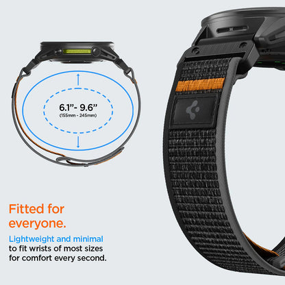 Kaiš Spigen Athlex Air za Garmin Watch Fenix / Forerunner / Approach Series, 22mm, Crno Narandžasta AMP11426