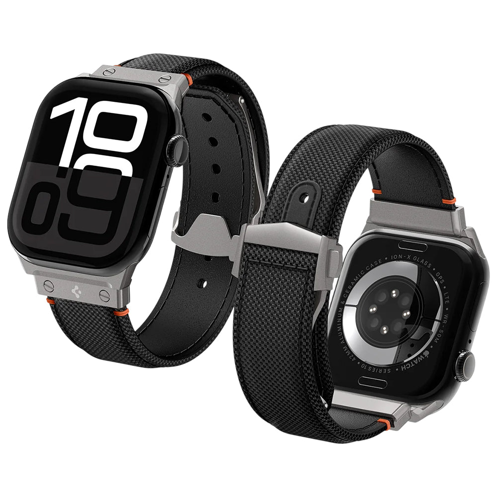 Spigen Classic Fit kaiš za Apple Watch 49mm / 46mm / 45mm / 44mm / 42mm Series, Crna AMP09304