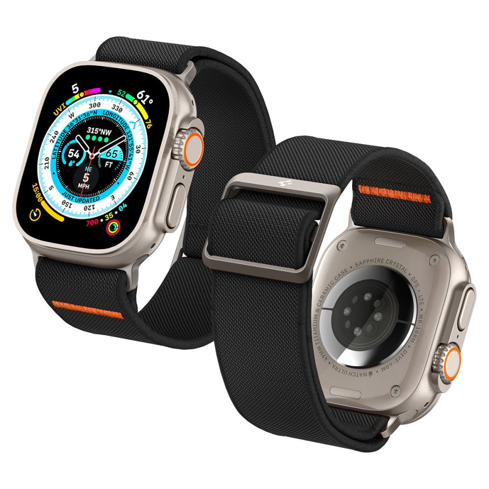Kaiš Spigen Fit Lite Ultra za Apple Watch 49mm / 46mm / 45mm / 44mm / 42mm serije, Crni AMP05983
