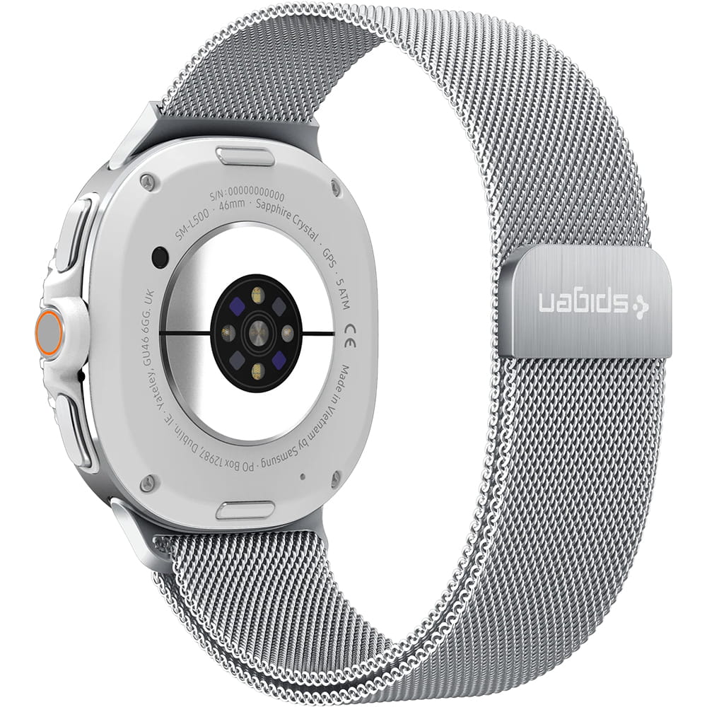 Kaiš Spigen Metal Fit za Samsung Galaxy Watch9 / Watch8 / Watch8 Classic Series, Srebrna AMP10121