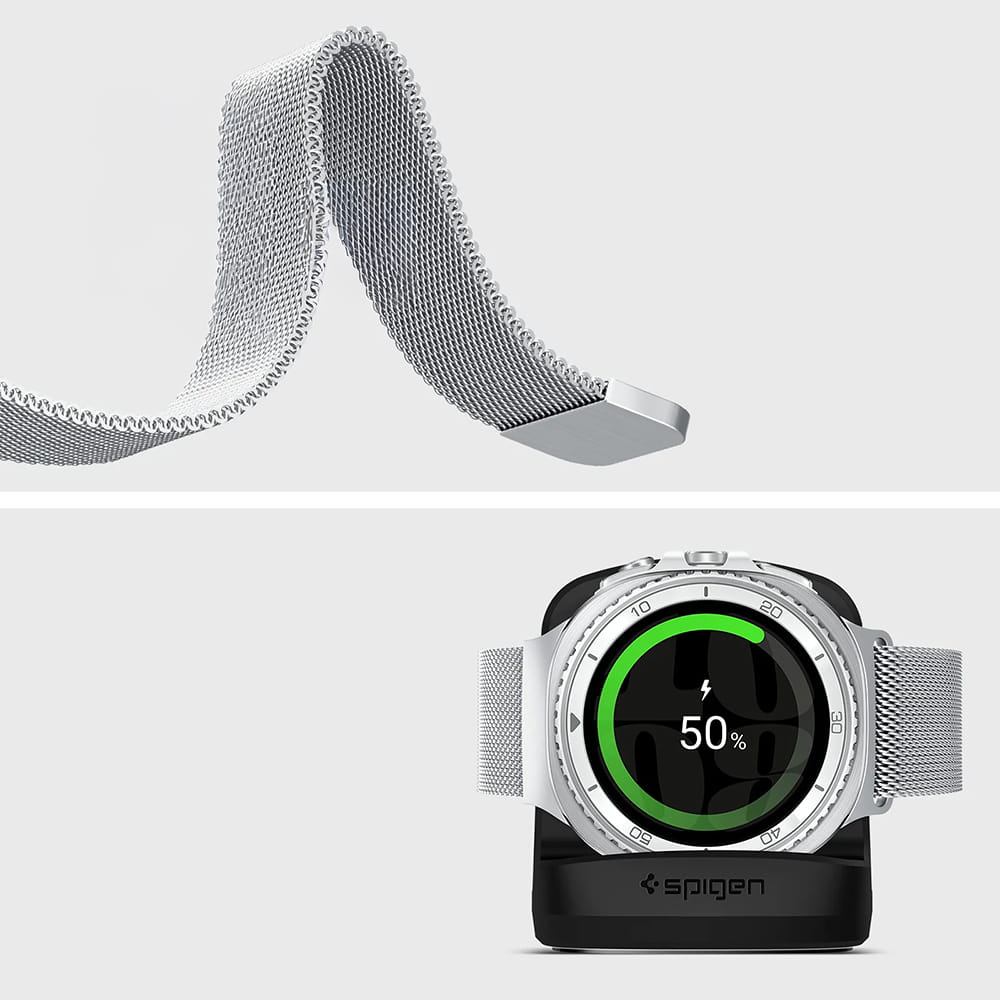 Kaiš Spigen Metal Fit za Samsung Galaxy Watch9 / Watch8 / Watch8 Classic Series, Srebrna AMP10121