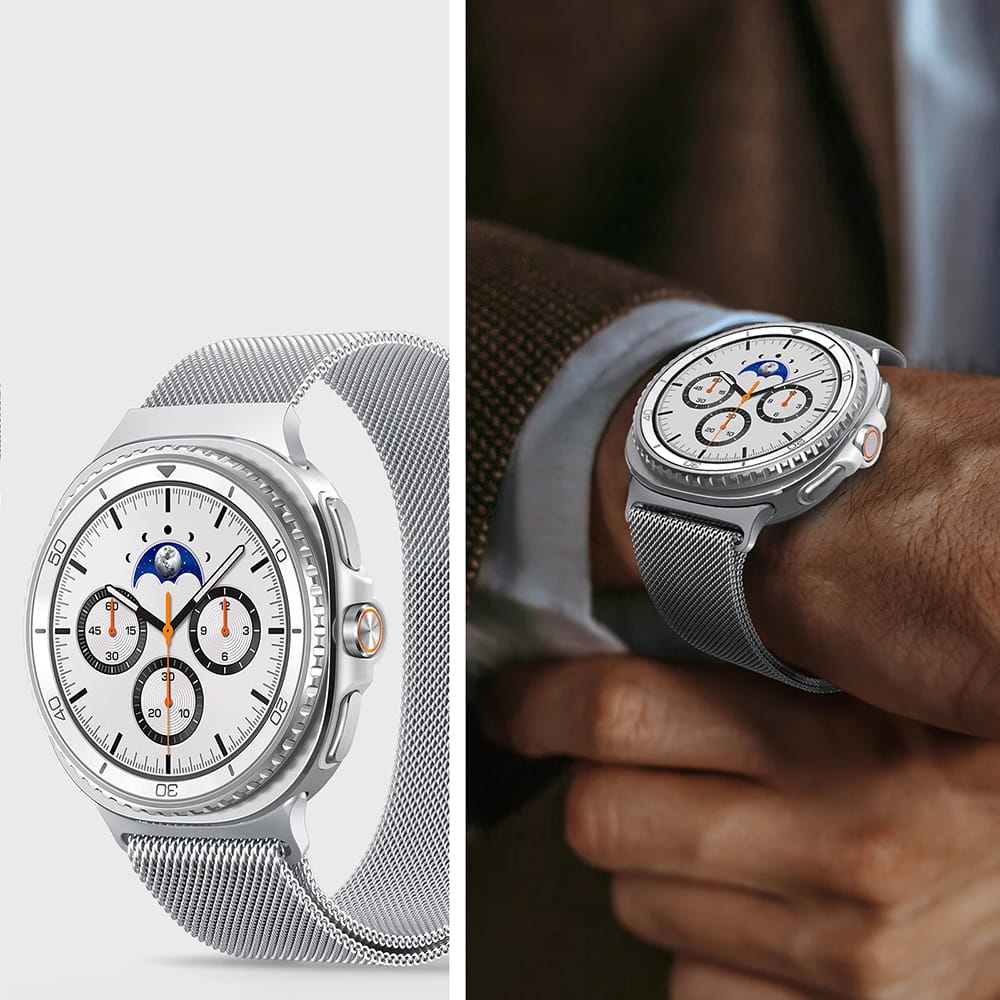 Kaiš Spigen Metal Fit za Samsung Galaxy Watch9 / Watch8 / Watch8 Classic Series, Srebrna AMP10121