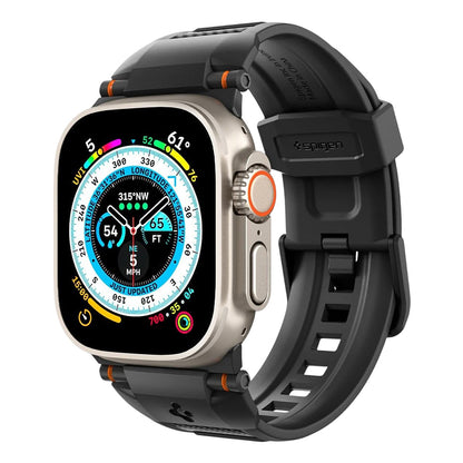 Kaiš Spigen Rugged za Apple Watch 49mm / 46mm / 45mm / 44mm / 42mm Series, Crna AMP07105