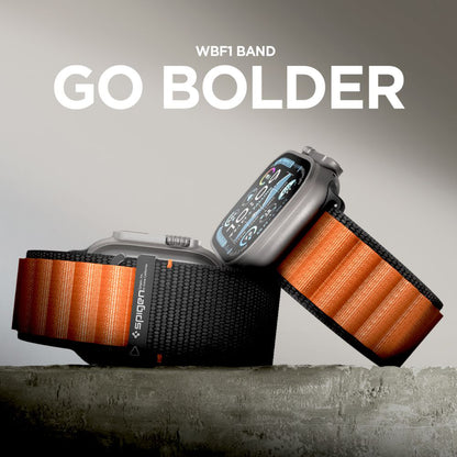 Kaiš Spigen WBF1 za Apple Watch 49mm / 46mm / 45mm / 44mm seriju, Crno-narandžasti