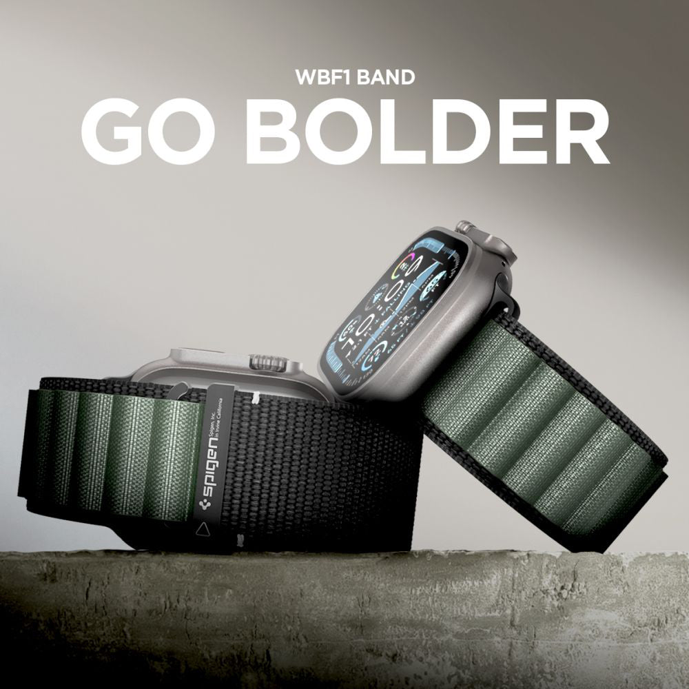 Kaiš Spigen WBF1 za Apple Watch 49mm / 46mm / 45mm / 44mm seriju, Crno Zeleni