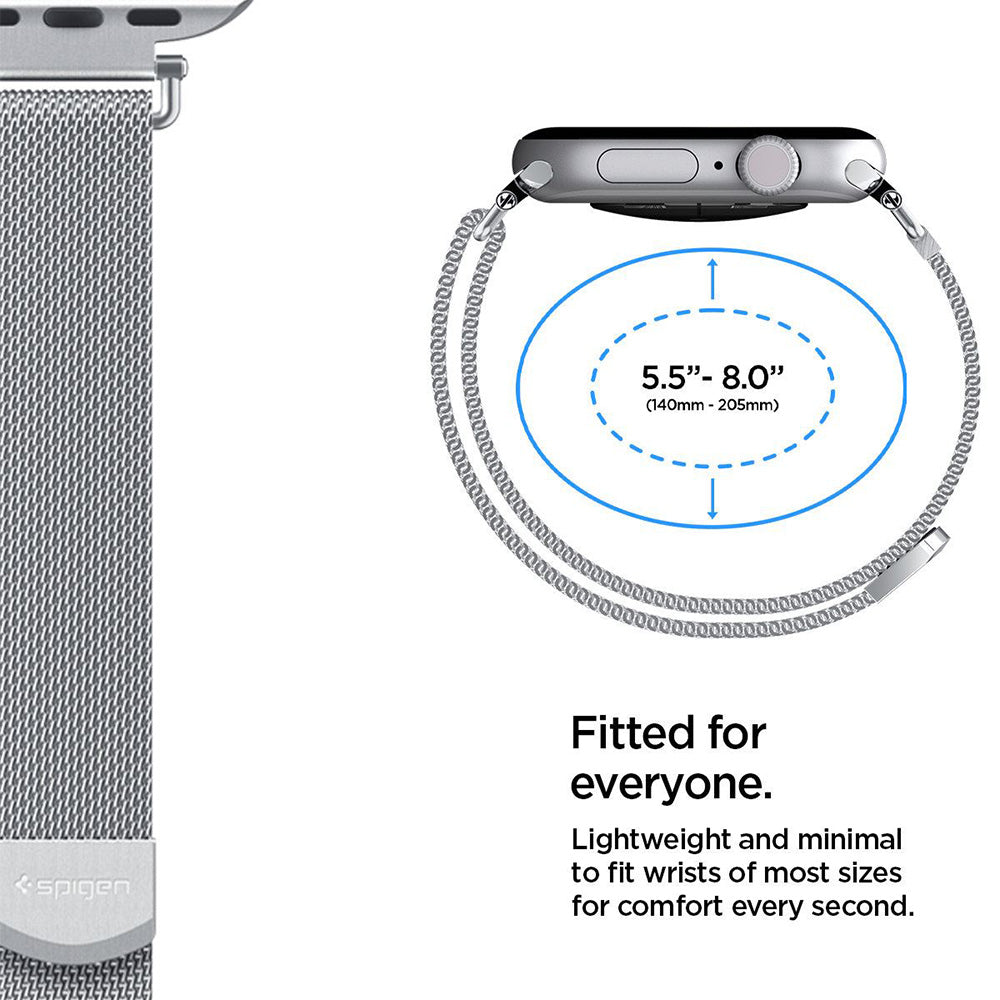 Kaiš Spigen WBM4 za Apple Watch 42mm / 41mm / 40mm Series, Srebrna AMP10498