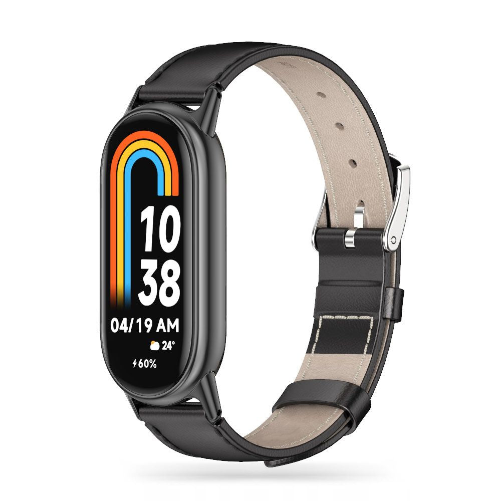 Kaiš Tech-Protect Leatherfit za Xiaomi Smart Band 8 / 9, Crni