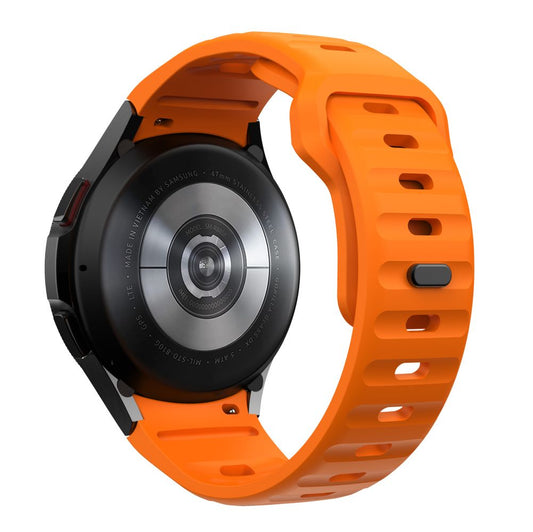 Tech-Protect Silicone Line Strap for Samsung Galaxy Watch7 / Watch FE / Watch6 / Watch5 / Watch4 Series, Orange 