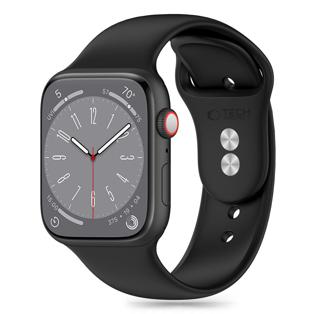 Kaiš Tech-Protect Silicone za Apple Watch 49mm / 45mm / 44mm / 42mm serije, Crni