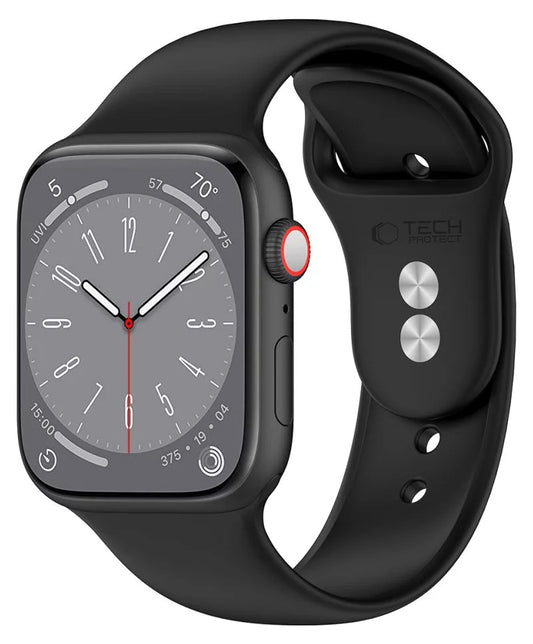 Kaiš Tech-Protect Silicone za Apple Watch 42mm / 41mm / 40mm Series, Crni