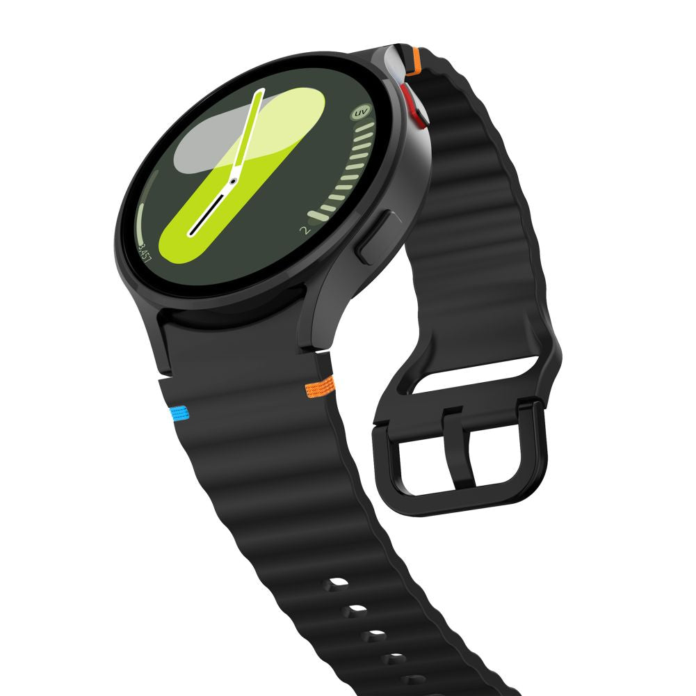 Kaiš Tech-Protect Silicone Sport za Samsung Galaxy Watch7 / Watch FE / Watch6 / Watch5 / Watch4 seriju, crni