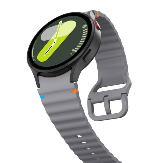 Tech-Protect Silicone Sport Strap for Samsung Galaxy Watch7 / Watch FE / Watch6 / Watch5 / Watch4 Series, Grey 