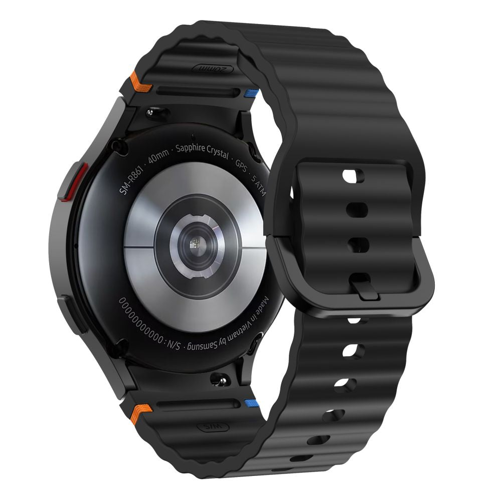 Kaiš Tech-Protect Silicone Sport za Samsung Galaxy Watch7 / Watch FE / Watch6 / Watch5 / Watch4 seriju, crni