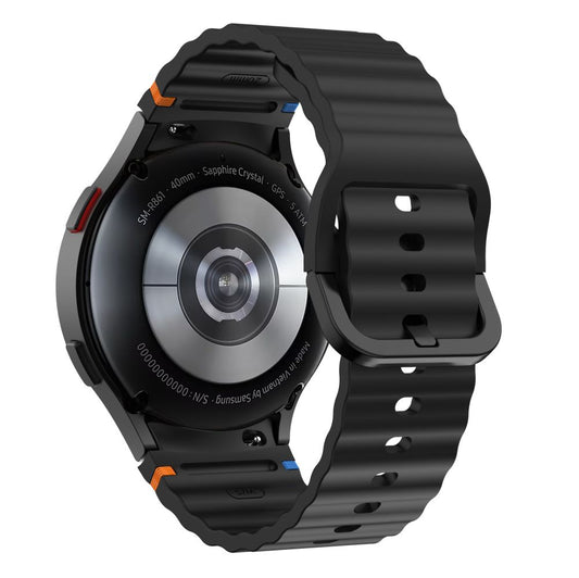 Tech-Protect Silicone Sport Strap for Samsung Galaxy Watch7 / Watch FE / Watch6 / Watch5 / Watch4 Series, Black 