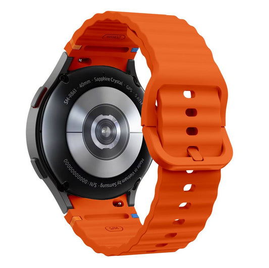 Tech-Protect Silicone Sport Strap for Samsung Galaxy Watch7 / Watch FE / Watch6 / Watch5 / Watch4 Series, Orange 