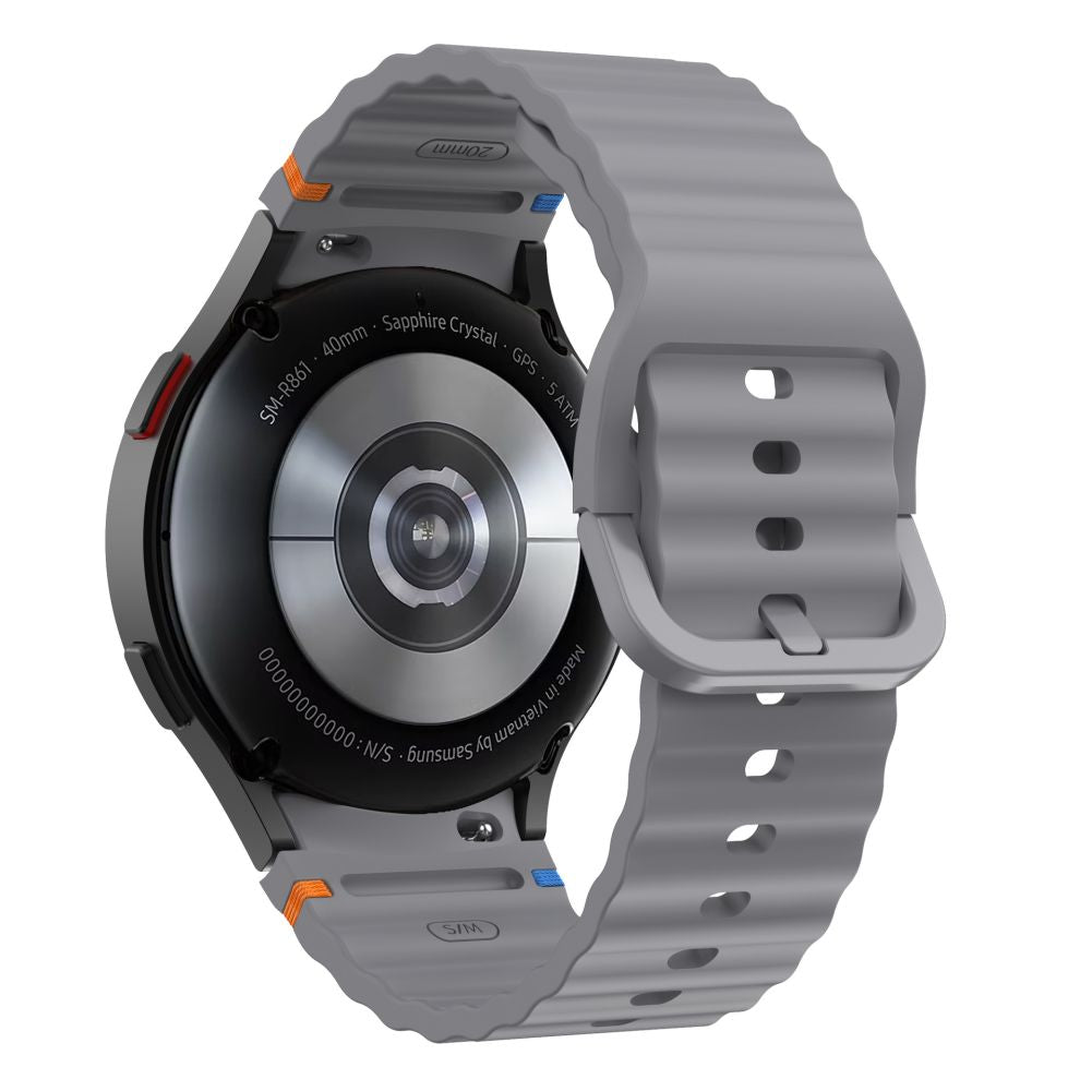 Kaiš Tech-Protect Silicone Sport za Samsung Galaxy Watch7 / Watch FE / Watch6 / Watch5 / Watch4 seriju, sivi