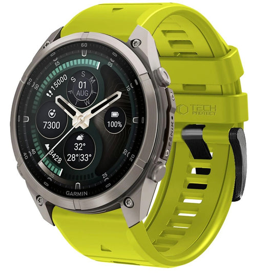 Techsuit silikonska narukvica za Garmin Fenix 5X / 5X Plus / 6X / 6X Pro / 7X / 8 / 8 Pro / 9 / 9 Pro, zelena