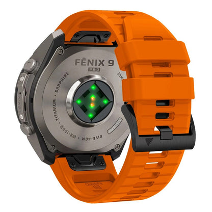 Techsuit silikonska narukvica za Garmin Fenix 5 / 6 / 6 Pro / 7 / 8 / 8 Pro / E / 9 / 9 Pro, narandžasta