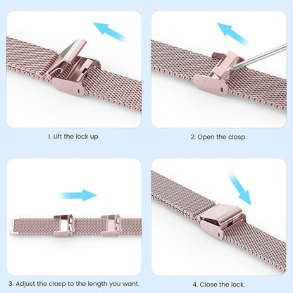 Kaiš Techsuit W022 za Xiaomi Smart Band 9 / 8, 15mm, Zlatno Roze