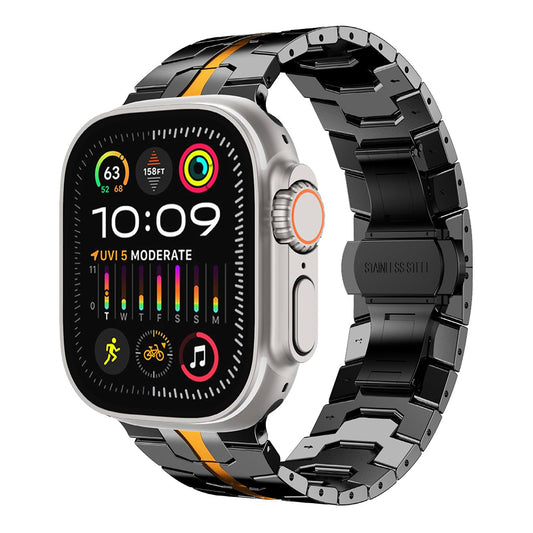 Kaiš Techsuit W063 za Apple Watch 49mm / 46mm / 45mm / 44mm / 42mm serije, Crno-Narandžasti